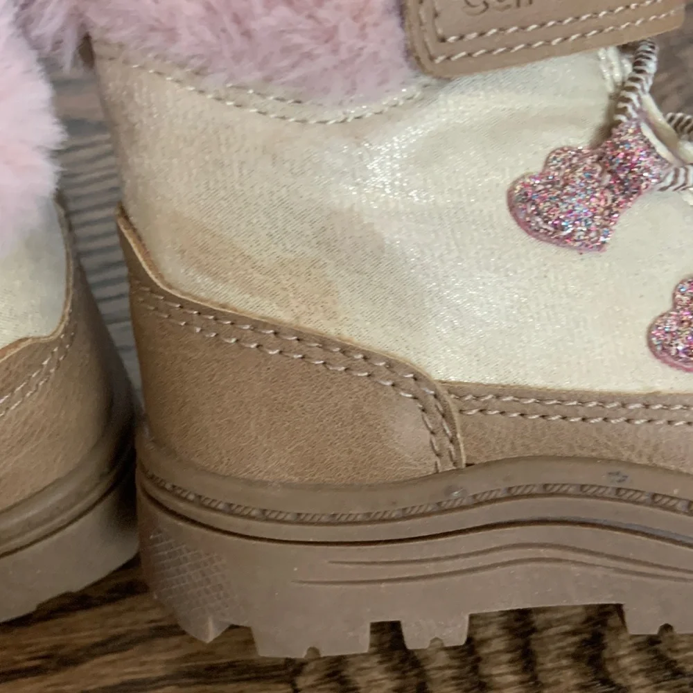 Carter's Pink and Tan Kids Faux-Fur Winter Boots